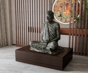 新中式佛像雕塑摆件-ID:469168905