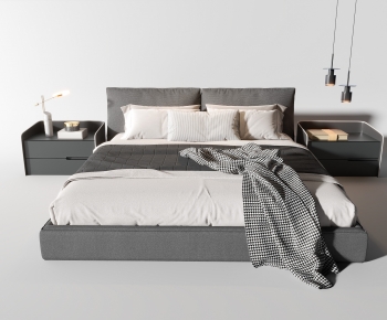 Modern Double Bed-ID:708544028