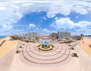 白天城市沙滩广场全景HDR-ID:5927588
