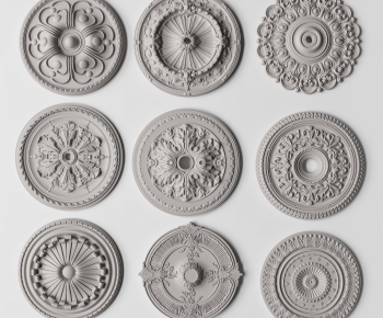 Simple European Style Plaster Carved Top Plate-ID:504414083
