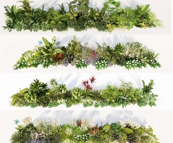 现代植物灌木花丛花卉3D模型