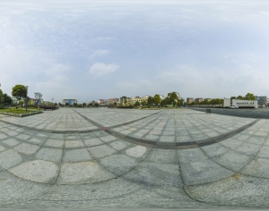 白天小区休闲广场全景HDR-ID:608375078