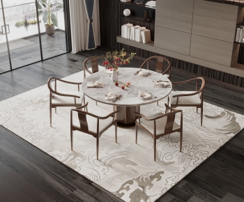 New Chinese Style Dining Table And Chairs-ID:455360898