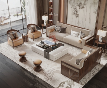 New Chinese Style Sofa Combination-ID:612335921