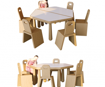 现代幼儿园多边形课桌椅-ID:259732963