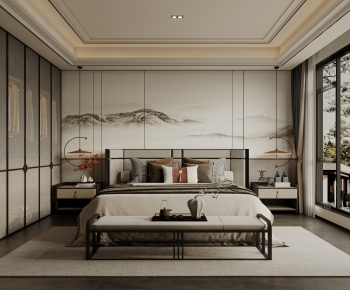 New Chinese Style Bedroom-ID:419657959