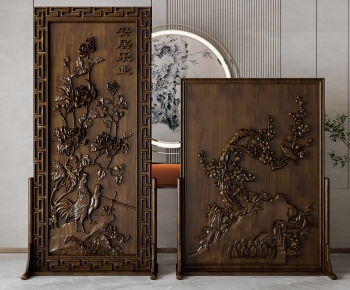 Chinese Style Wooden Screen Partition-ID:342442048