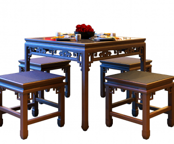 Chinese Style Dining Table And Chairs-ID:627271892