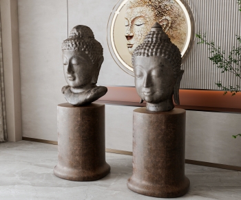 新中式佛像雕塑摆件组合-ID:357161051