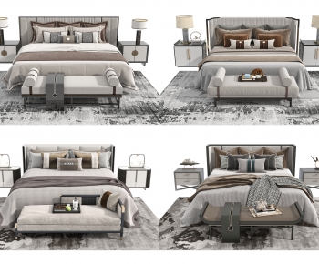 New Chinese Style Double Bed-ID:981797935