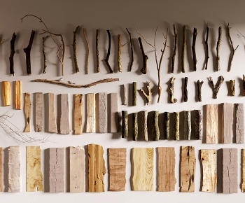 现代枯树枝 木板3D模型