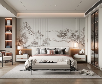 New Chinese Style Bedroom-ID:644889121