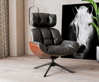 现代皮革休闲办公椅3D模型