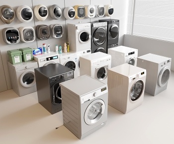 现代滚筒洗衣机3D模型