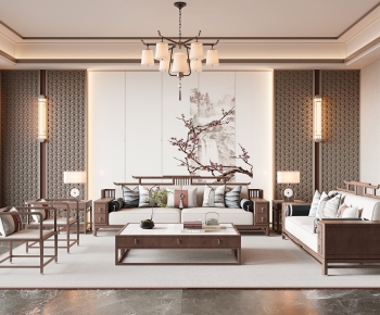 New Chinese Style A Living Room-ID:266237028