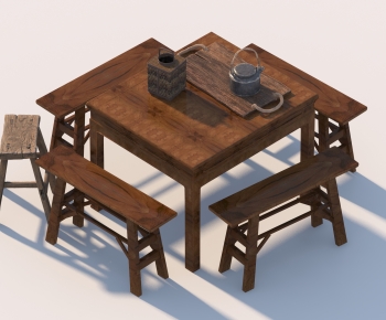 Chinese Style Dining Table And Chairs-ID:435796983