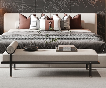 New Chinese Style Double Bed-ID:646104106