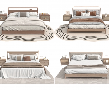 Nordic Style Double Bed-ID:161895997