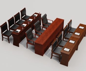 中式会议桌椅组合-ID:671195987