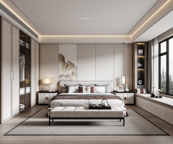New Chinese Style Bedroom-ID:258388042