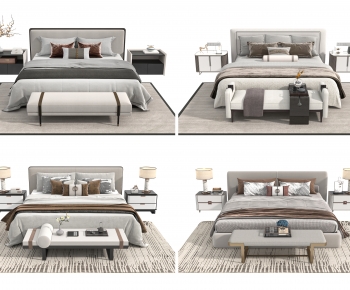 New Chinese Style Double Bed-ID:981045019