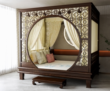 Chinese Style Double Bed-ID:939605007