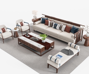 New Chinese Style Sofa Combination-ID:278297909