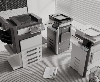 现代打印机 复印机 扫描仪3D模型