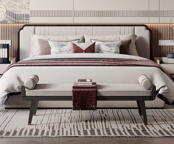 New Chinese Style Double Bed-ID:446403039