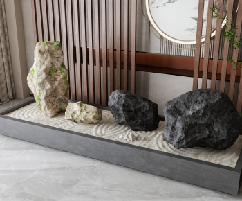 新中式石头雕塑摆件组合-ID:212519266
