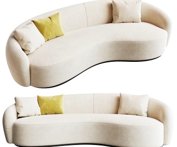 现代布艺弧形沙发3D模型