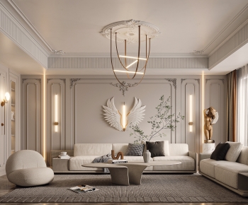 French Style A Living Room-ID:641398913