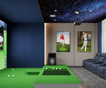现代室内高尔夫球场3D模型