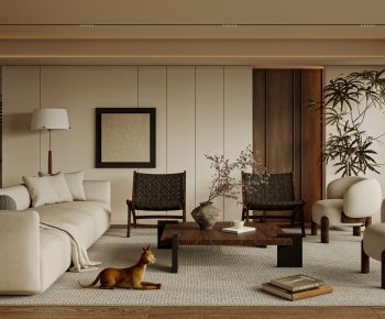 Wabi-sabi Style A Living Room-ID:876146085