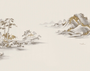 新中式水墨山水壁画-ID:5931714