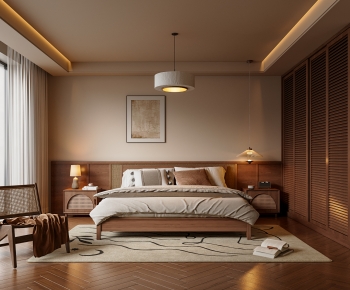 Wabi-sabi Style Bedroom-ID:766455893