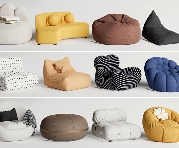 现代懒人沙发组合3D模型