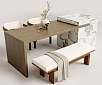 现代岛台餐桌椅