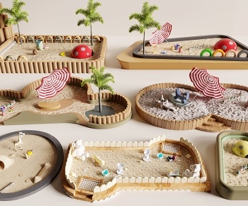 现代儿童沙池 沙坑3D模型