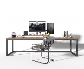 Modern Computer Desk And Chair-ID:487648012