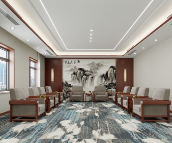 New Chinese Style Office Living Room-ID:301071889