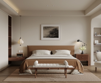 Wabi-sabi Style Bedroom-ID:387043008
