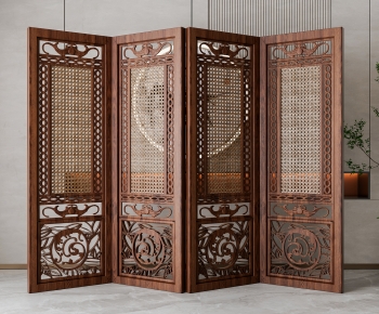 New Chinese Style Wooden Screen Partition-ID:364846947
