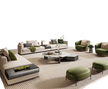 Minotti米洛提  现代沙发茶几组合3D模型