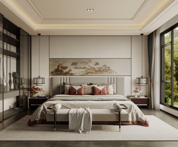 New Chinese Style Bedroom-ID:127991913