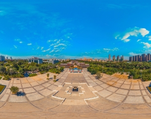 白天城市文化广场全景HDR-ID:219762092