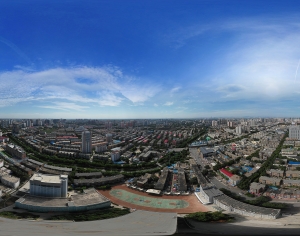 白天城市鸟瞰建筑全景HDR-ID:423377999