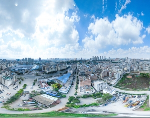 白天城市鸟瞰建筑全景HDR-ID:691435104