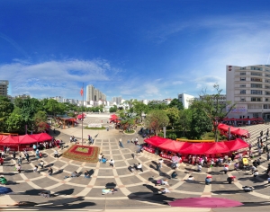 白天城市社区广场全景HDR-ID:227642066