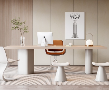 Modern Computer Desk And Chair-ID:730626116